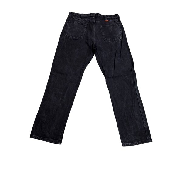 Rustler Mens Black Denim Jeans 34x30 Straight Leg 100% Cotton Made In Nicaragua - Picture 2 of 10